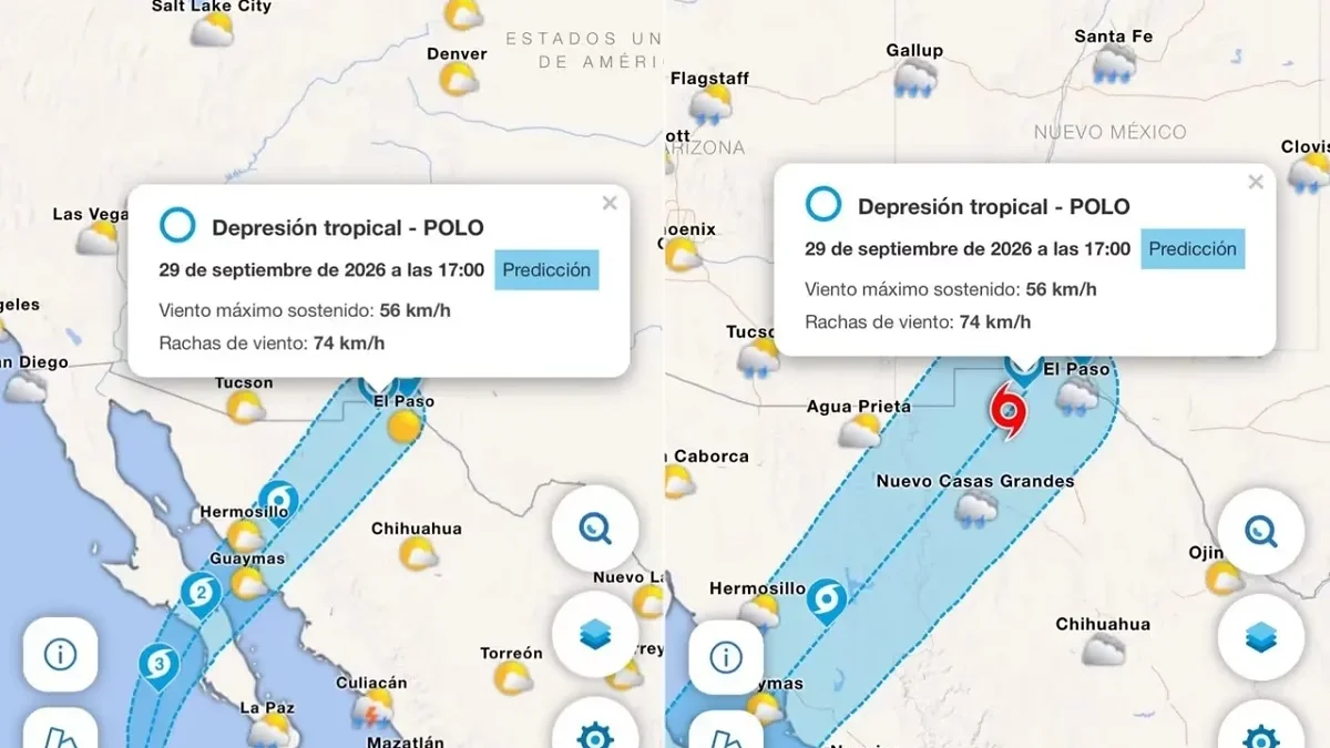 Nubes de lluvia sobre Ciudad Juárez ante la posible llegada de remanentes del ciclón Polo