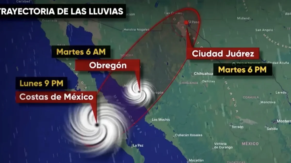 Lluvias en Ciudad Juárez por remanentes del huracán Polo