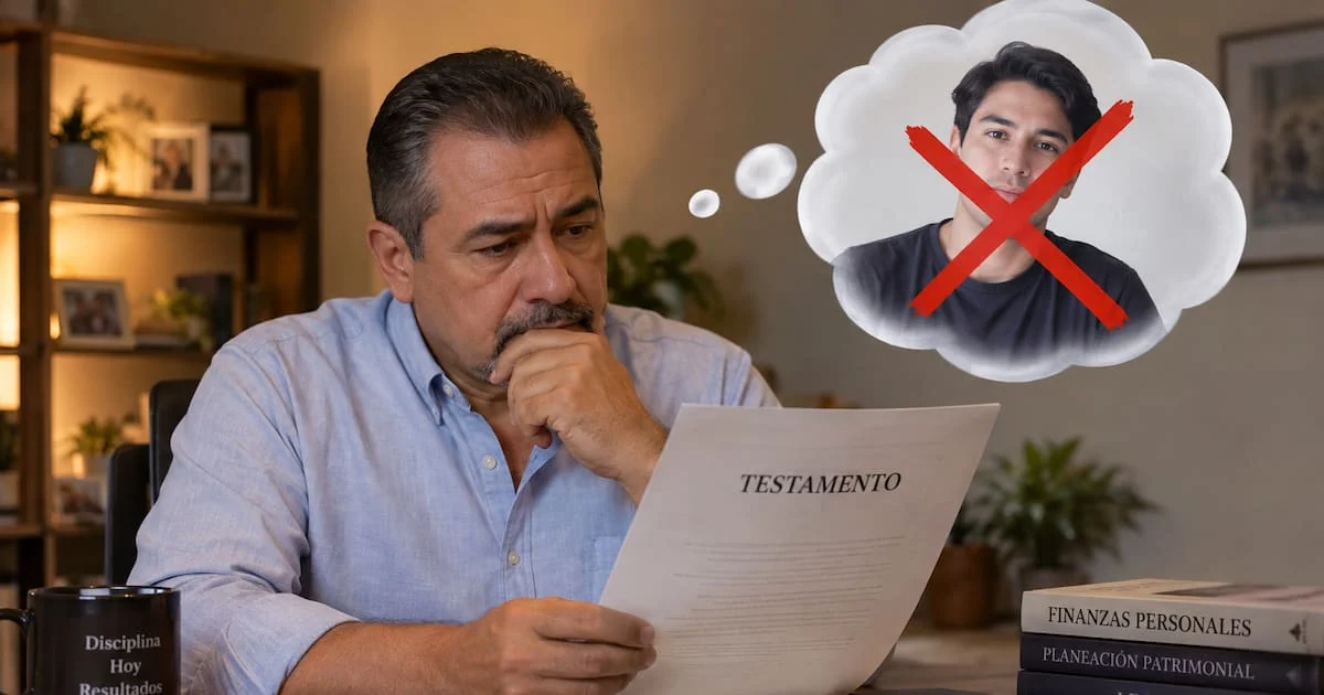 Documento testamentario relacionado con el reparto de una herencia en México