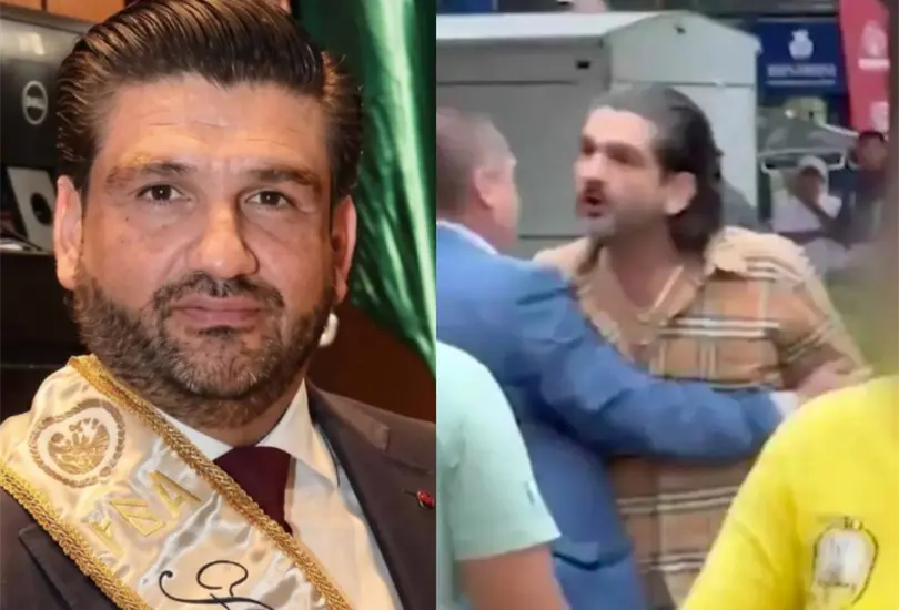 Abogado Juan Pablo Penilla durante un altercado afuera de un restaurante de Polanco