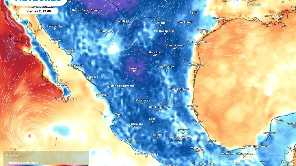 Pronóstico de lluvias y descenso de temperaturas por el frente frío 1 en México