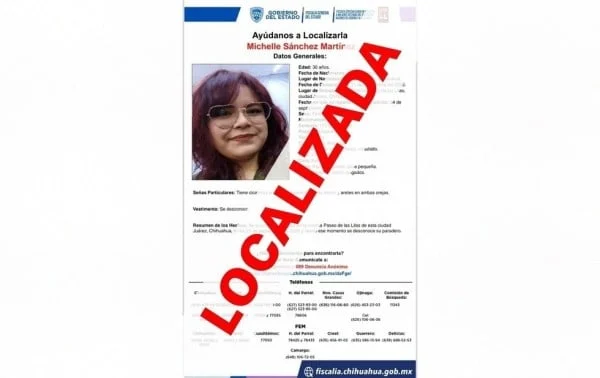 Michelle fue localizada sana y salva tras un operativo de búsqueda en Ciudad Juárez