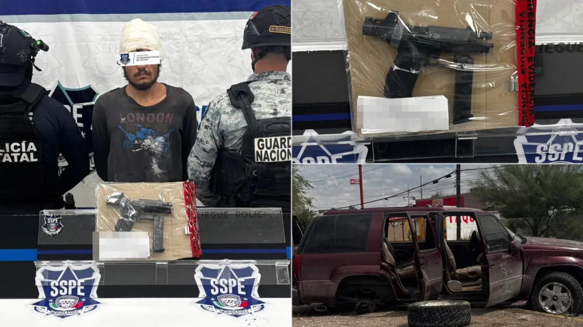 Patrulla durante operativo en el eje vial Juan Gabriel de Ciudad Juárez