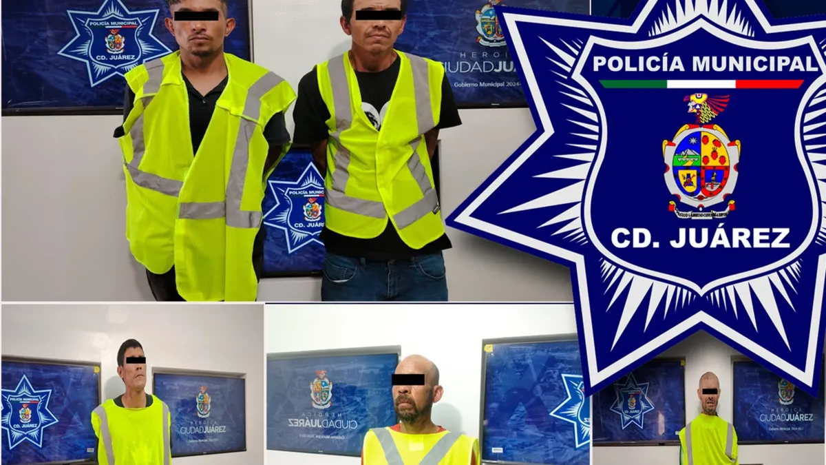 Cinco hombres detenidos con órdenes de aprehensión en Ciudad Juárez