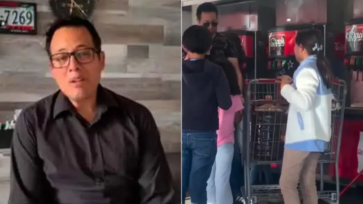 Cliente llena dos garrafones con refresco en una máquina dispensadora de Costco en Aguascalientes
