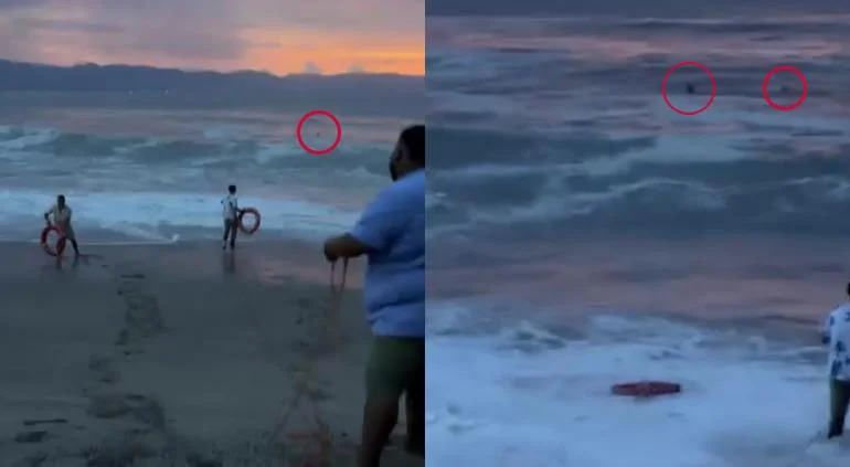 Fuerte oleaje en playa de Puerto Vallarta donde desapareció una joven