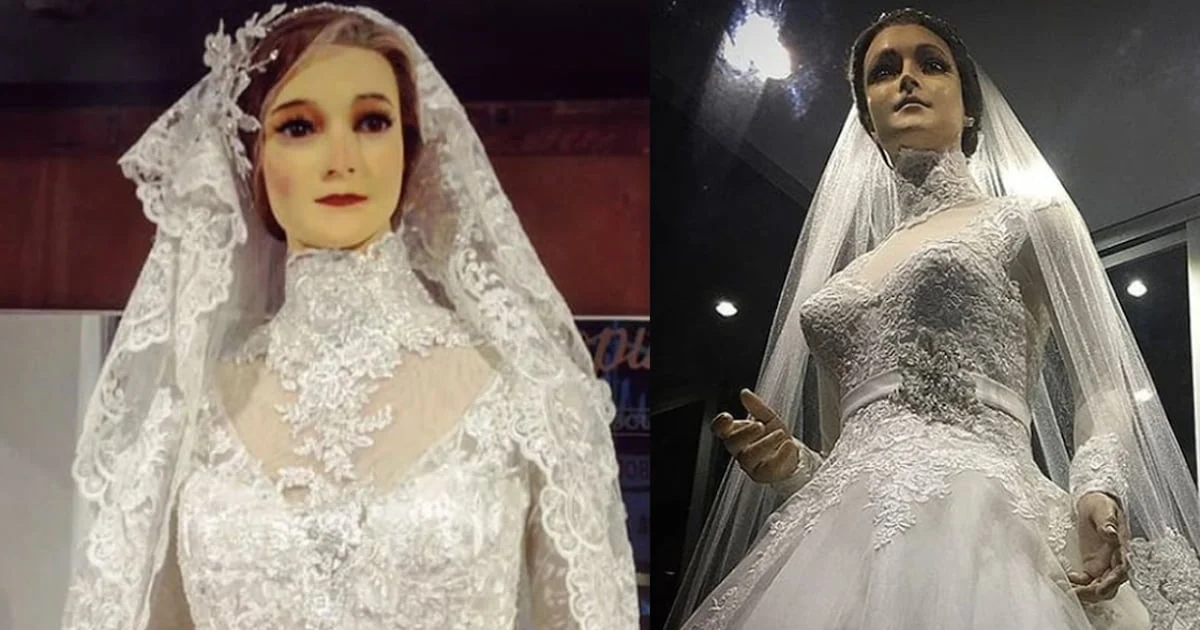 Maniquí de novia relacionado con la leyenda de La Pascualita en Chihuahua