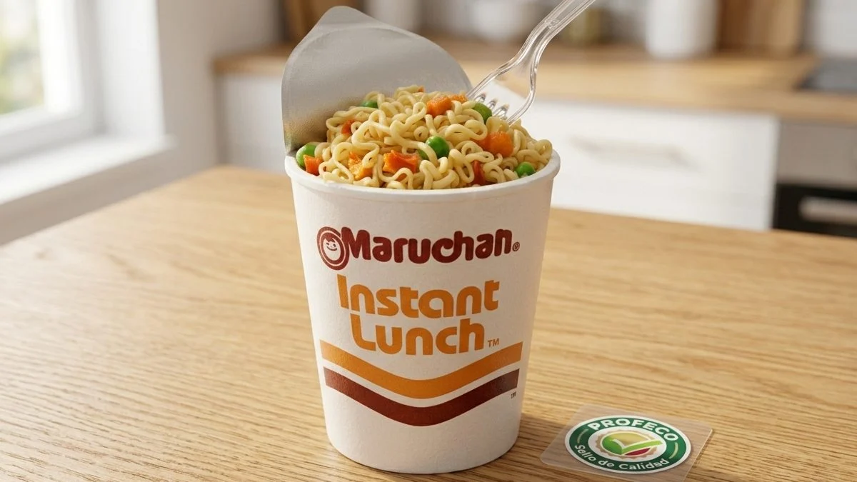 Vaso de sopa Maruchan analizado por Profeco por sus ingredientes y contenido nutrimental