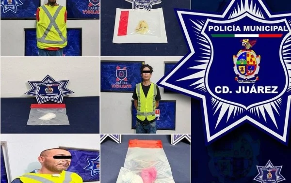 Agentes de la SSPM durante un operativo relacionado con el aseguramiento de presunto cristal en Ciudad Juárez
