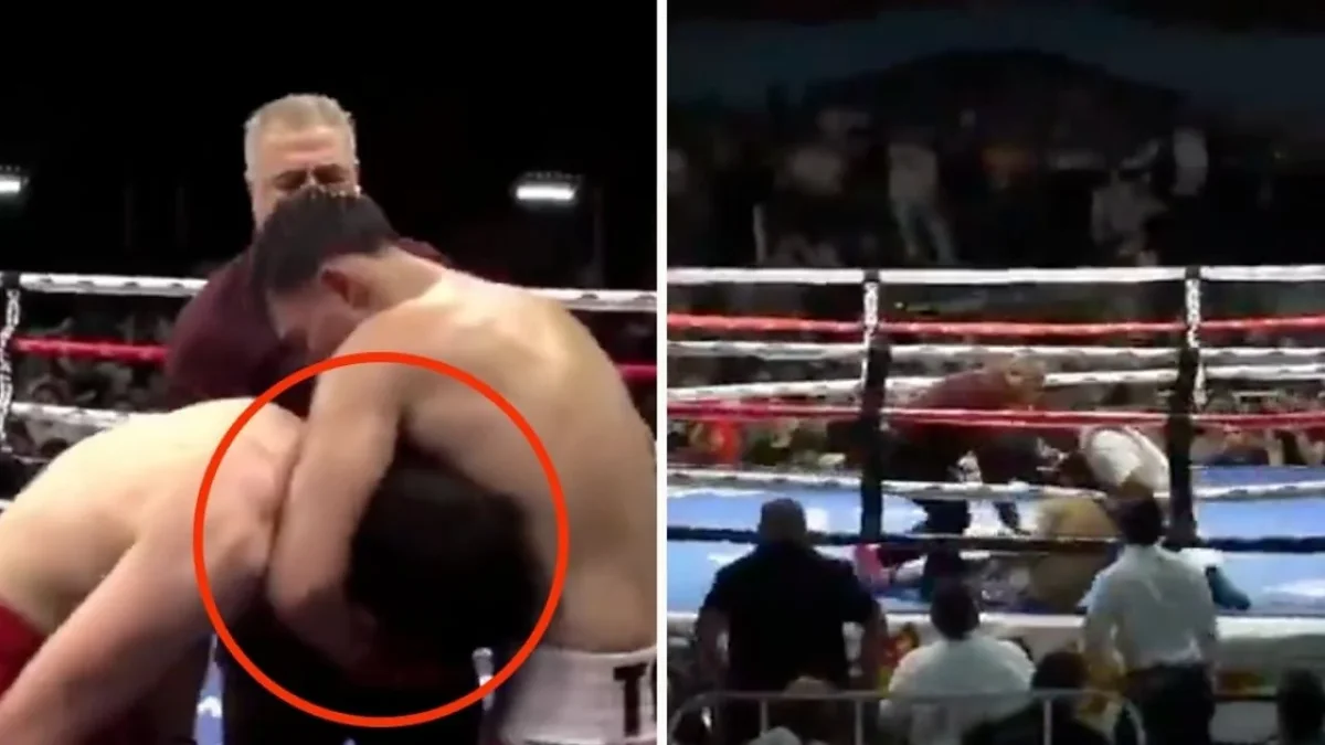 Arturo Lobito Torres durante el combate en el que se desvaneció