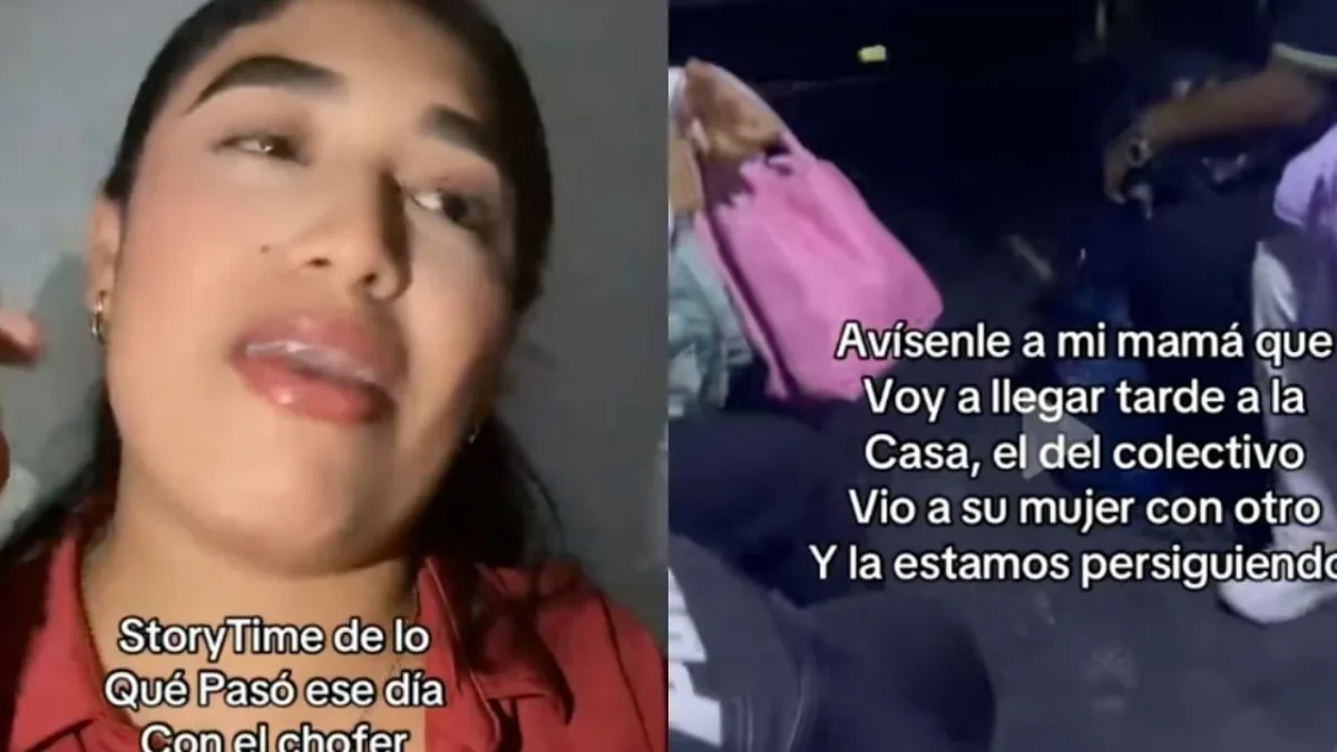 Pasajeros dentro del colectivo conducido por un chofer que buscaba a su esposa