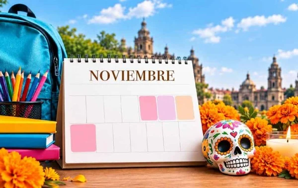 Calendario con las fechas del megapuente de noviembre de 2026 en México