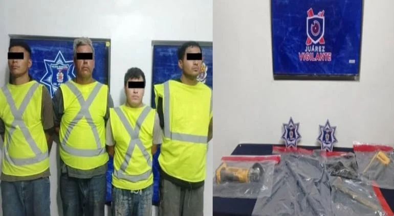 Detención de cuatro hombres señalados por un presunto intento de robo de cableado en El Granjero