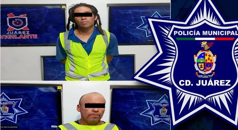 Agentes municipales durante labores de vigilancia en Ciudad Juárez