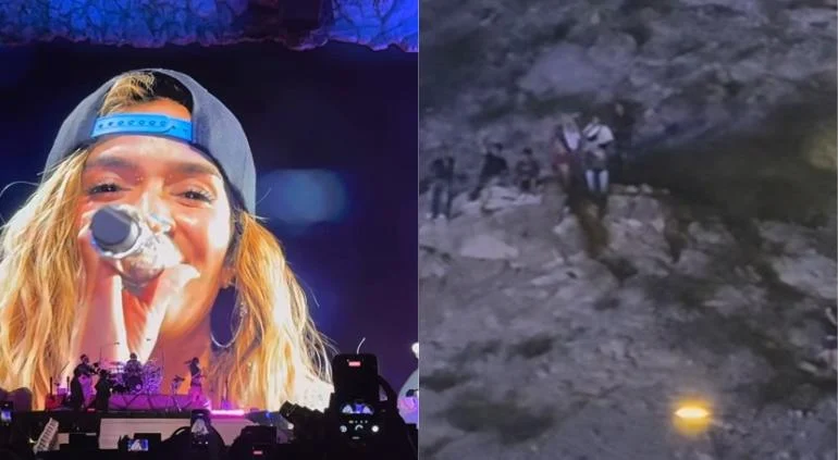Karol G durante un concierto en el Sun Bowl de El Paso