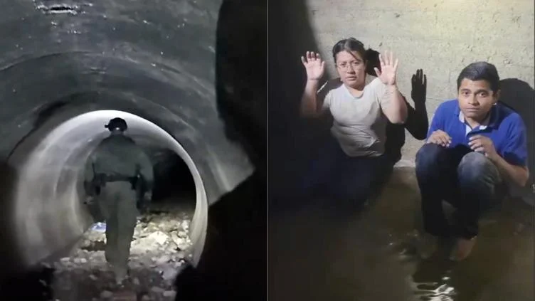 Video: así es el operativo de Border Patrol contra migrantes en drenaje