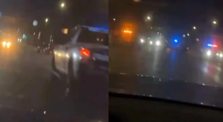 Unidades policiacas durante una persecución en Ciudad Juárez