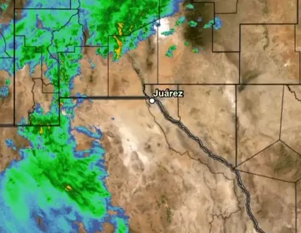 Nubosidad sobre Ciudad Juárez ante el pronóstico de lluvias y tormentas