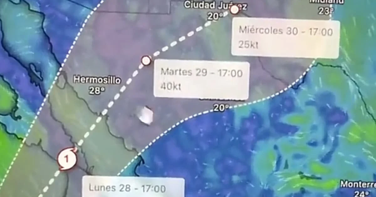 Pronóstico de lluvias en Ciudad Juárez por cambio de trayectoria de Polo