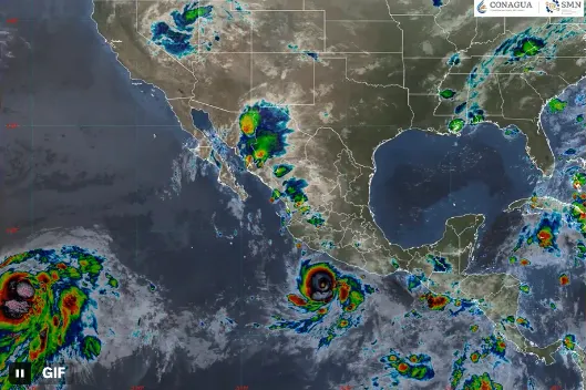 Trayectoria prevista del huracán Polo hacia Chihuahua como depresión tropical