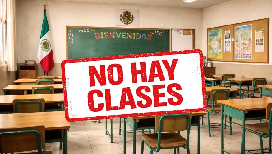 Salón de clases vacío durante el megapuente de octubre contemplado por la SEP