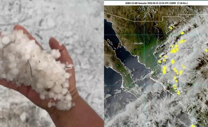 Tormentas con granizo y viento avanzan de Ahumada hacia Ciudad Juárez