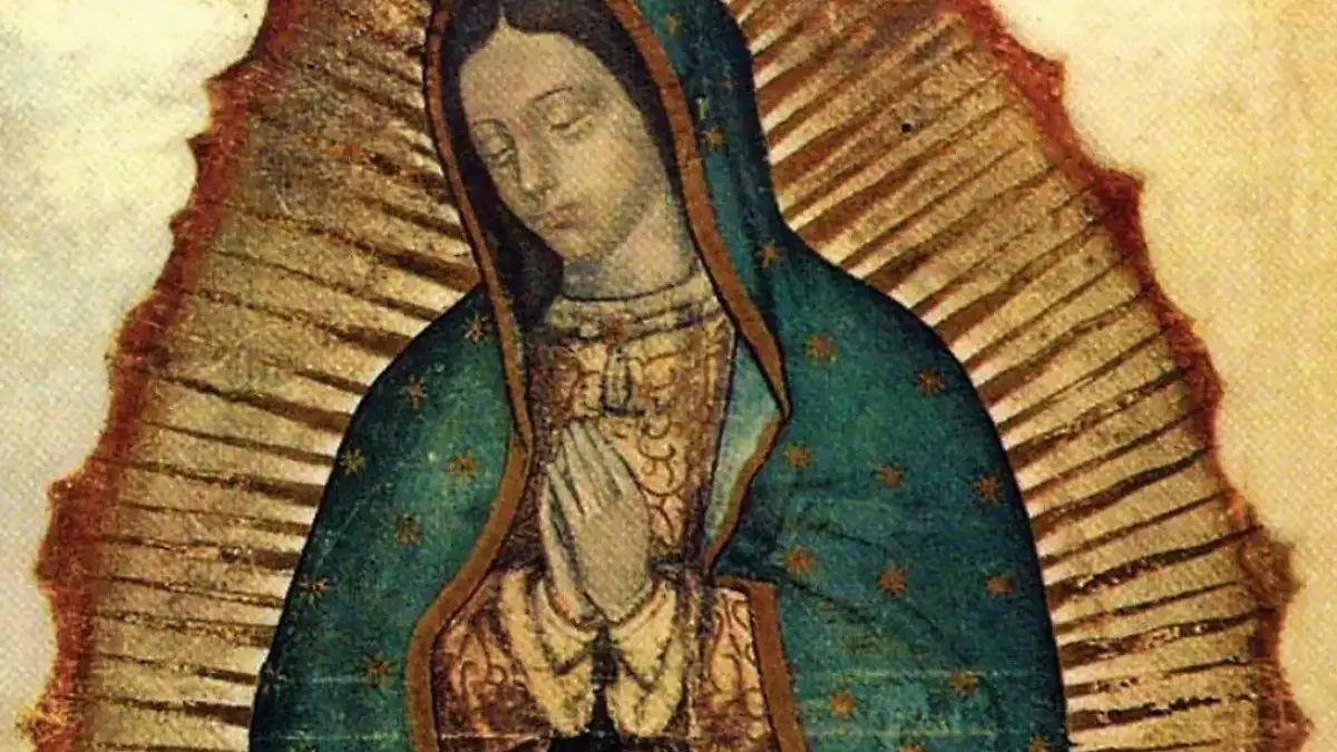 Imagen de la Virgen de Guadalupe relacionada con un antiguo registro comercial en México