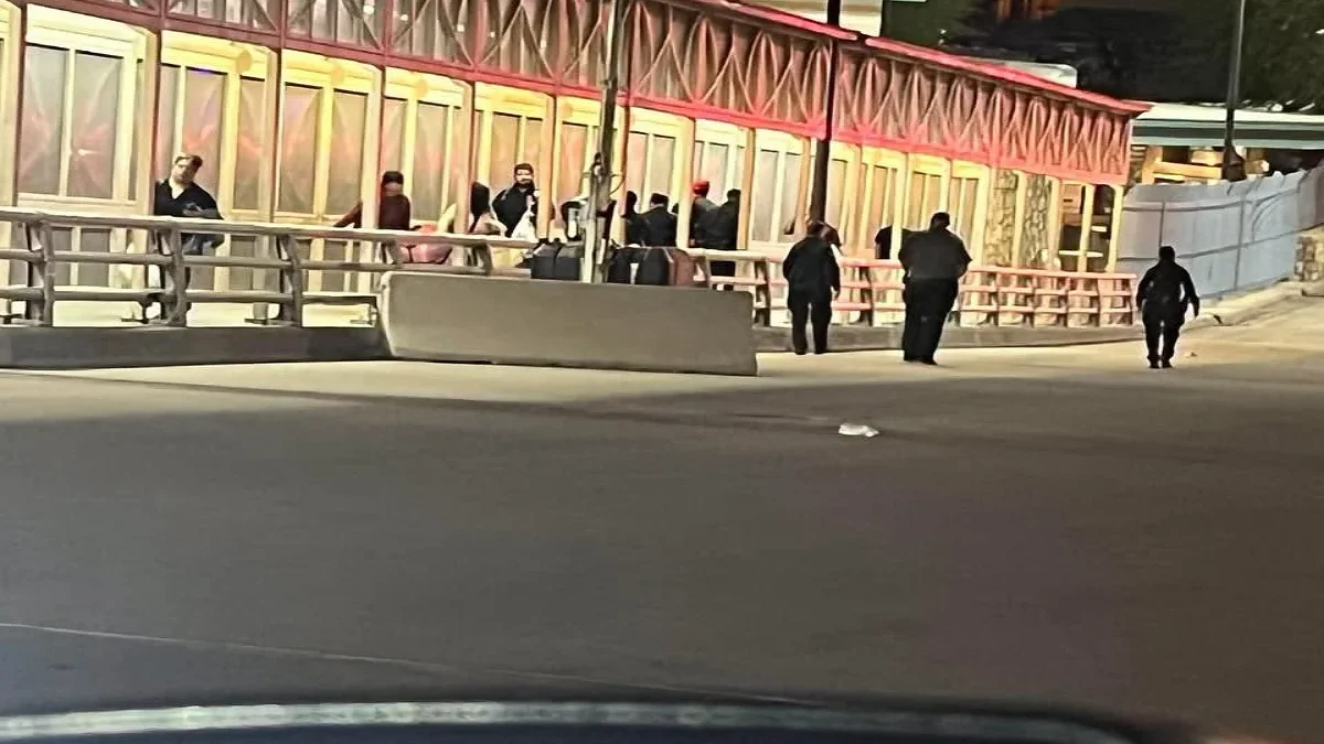 Operativo de seguridad en el puente internacional Santa Fe de Ciudad Juárez