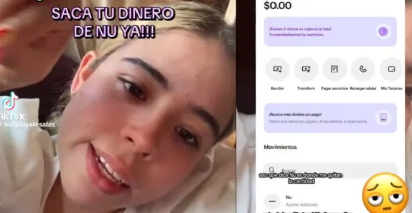Aplicación de Nu México en un teléfono celular ante reportes de cierre de cuentas