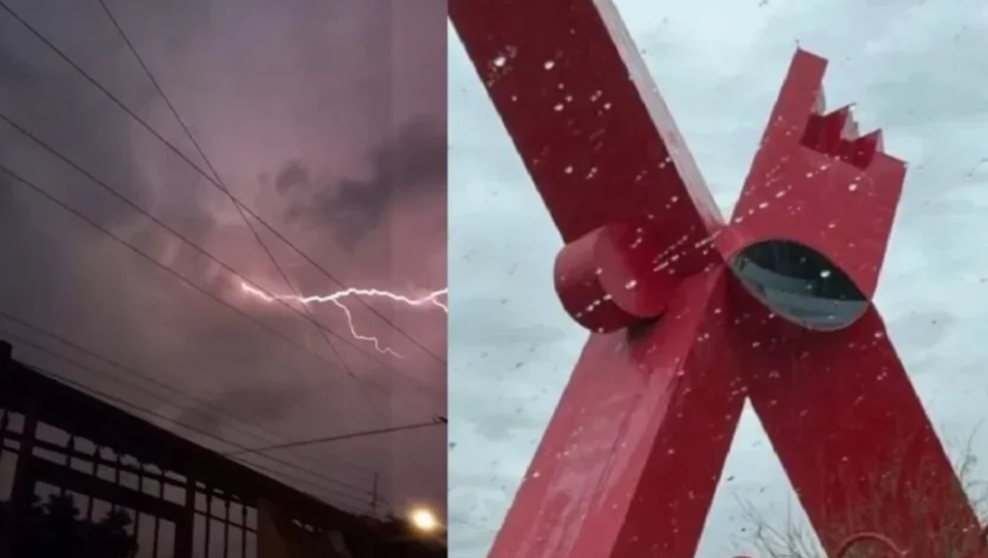 Nubes de tormenta y lluvia sobre Ciudad Juárez