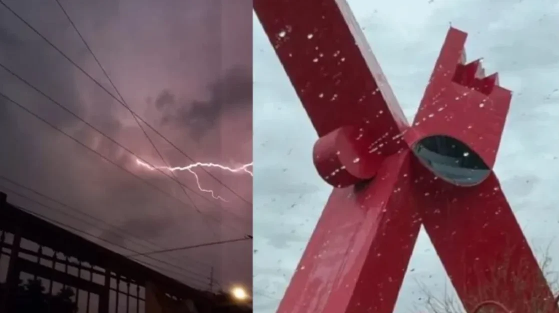 Calles mojadas en Ciudad Juárez después de las fuertes lluvias y tormentas eléctricas
