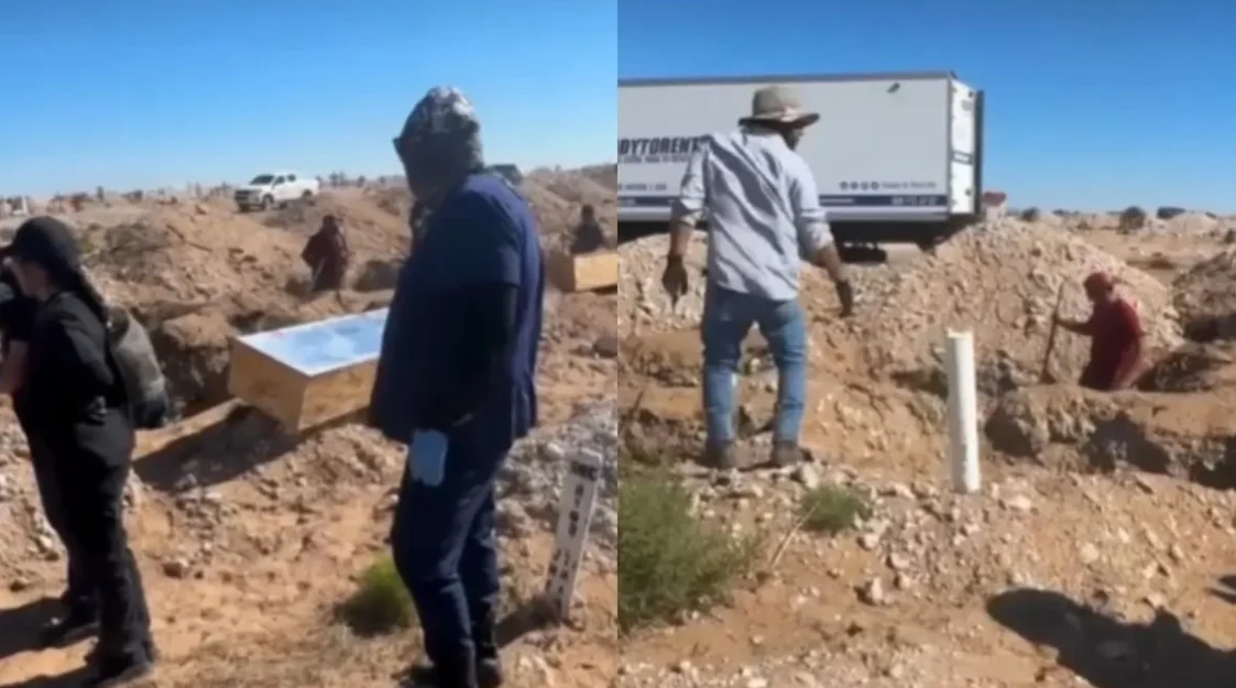 Fosa común del panteón municipal San Rafael en Ciudad Juárez