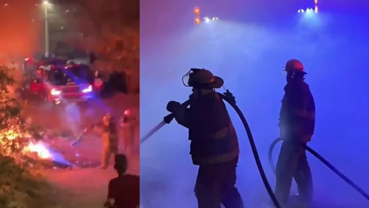 Bomberos combaten incendio nocturno en la colonia Anáhuac de Ciudad Juárez