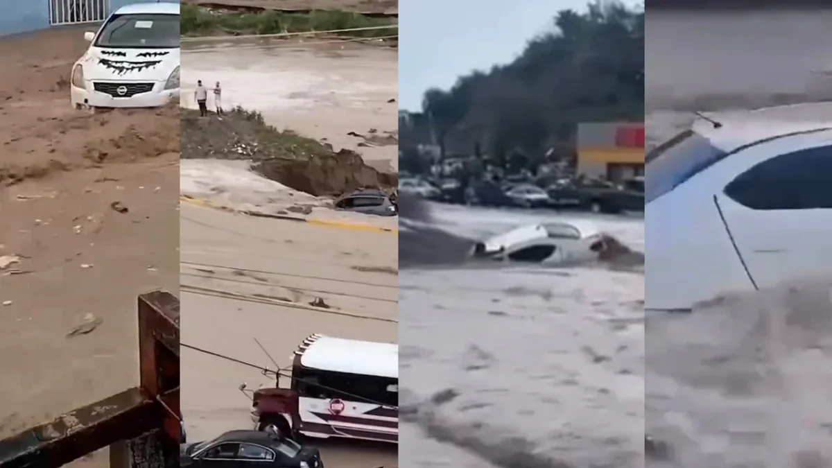 Vehículos atrapados entre lodo y corrientes de agua en el poniente de Ciudad Juárez