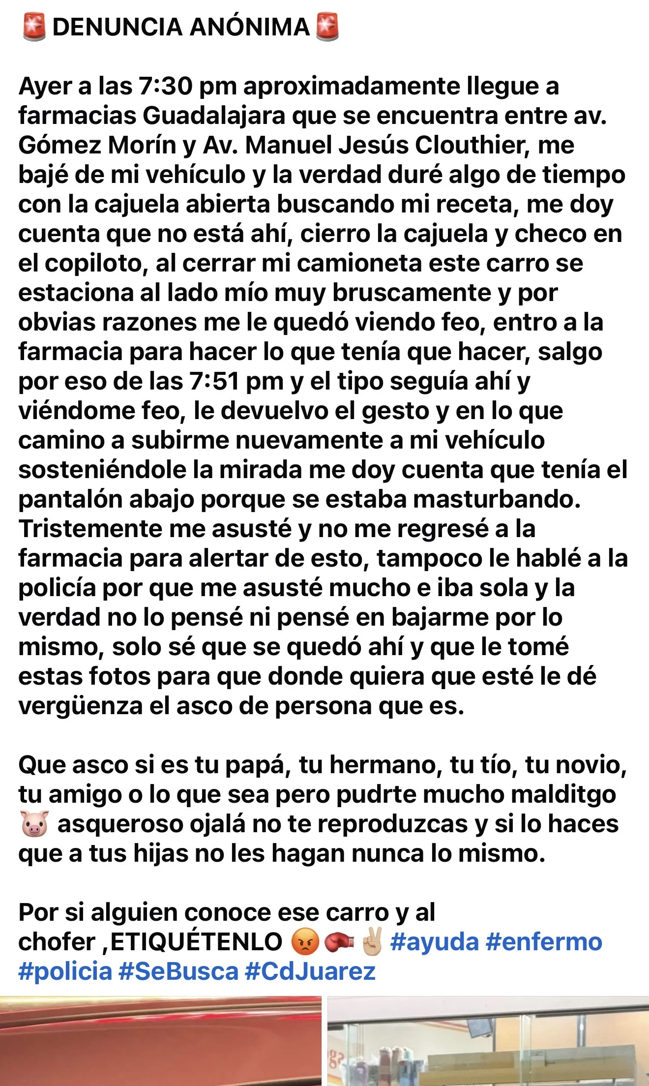“Otro más” sujeto se toca solo afuera de farmacia en Juárez 2