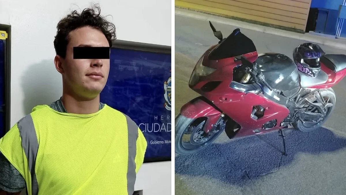 Motocicleta Suzuki GSXR roja localizada en el centro comercial Las Misiones