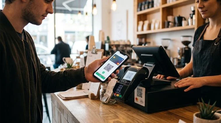 Persona realizando un pago digital para un trámite gubernamental
