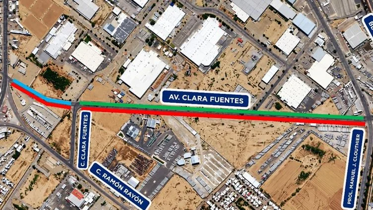 Avenida Clara Fuentes donde la JMAS instalará el colector Candelaria