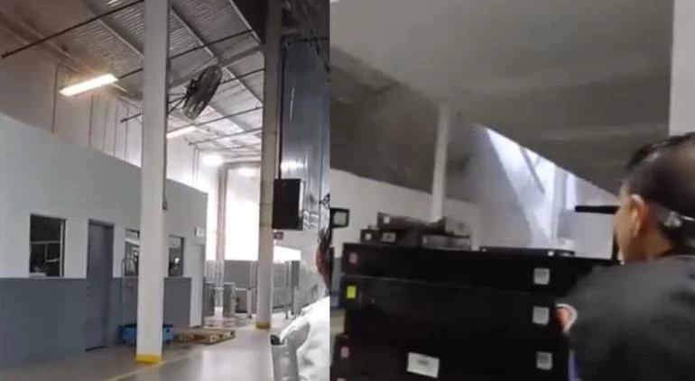 Techo colapsado en la maquiladora Marelli tras una tormenta en Ciudad Juárez