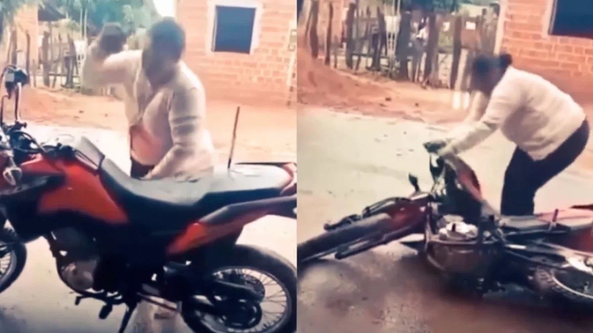 Mujer daña la motocicleta de su esposo en Maranhão, Brasil
