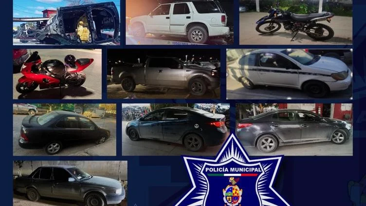 Vehículos recuperados por la Policía Municipal en Ciudad Juárez