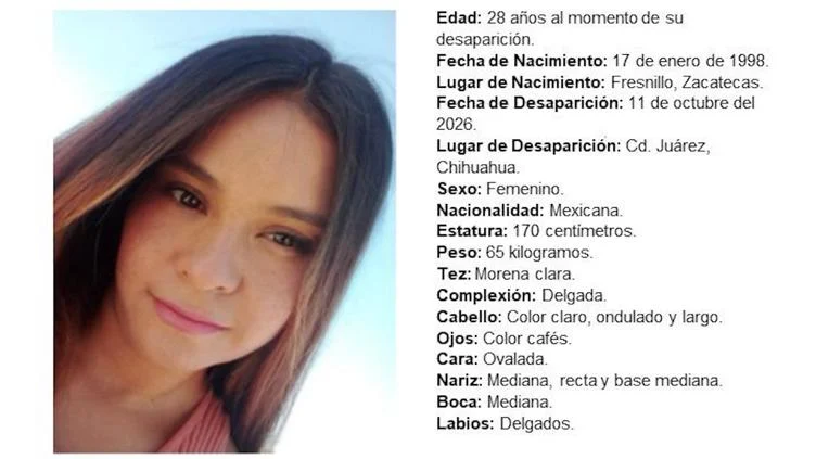 Ficha de búsqueda de Brenda Alicia Quintana Pardo, desaparecida en Villas de Alcalá