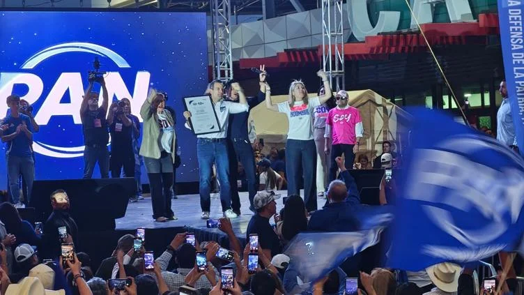 Marco Bonilla durante su toma de protesta como coordinador estatal del PAN en Ciudad Juárez