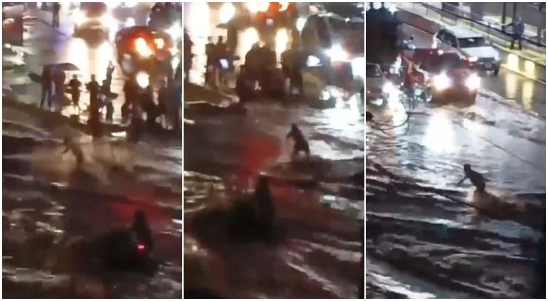 Corriente arrastra a un hombre cerca del bulevar Zaragoza en Ciudad Juárez