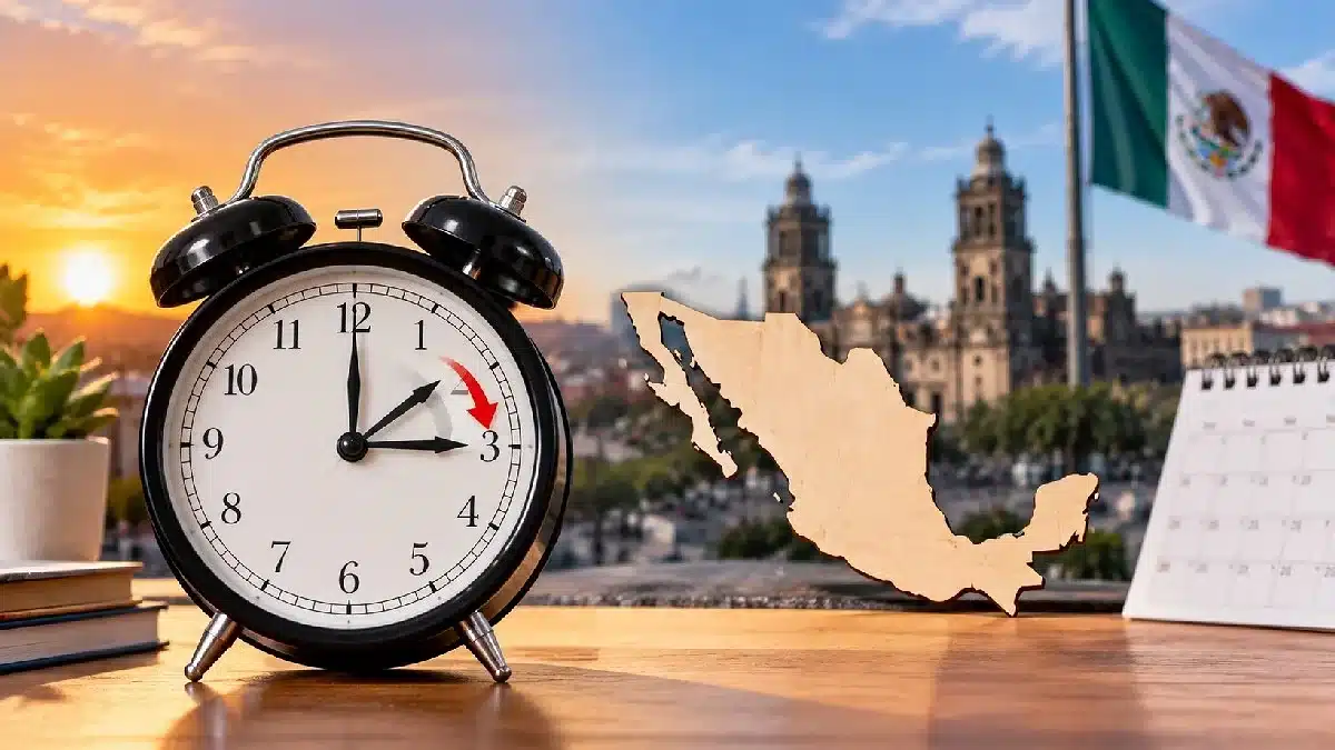 Reloj que representa el cambio al Horario de Invierno 2026 en Ciudad Juárez