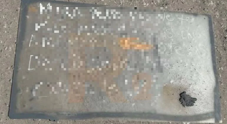 Mensaje con amenazas localizado en Riberas del Bravo etapa VII