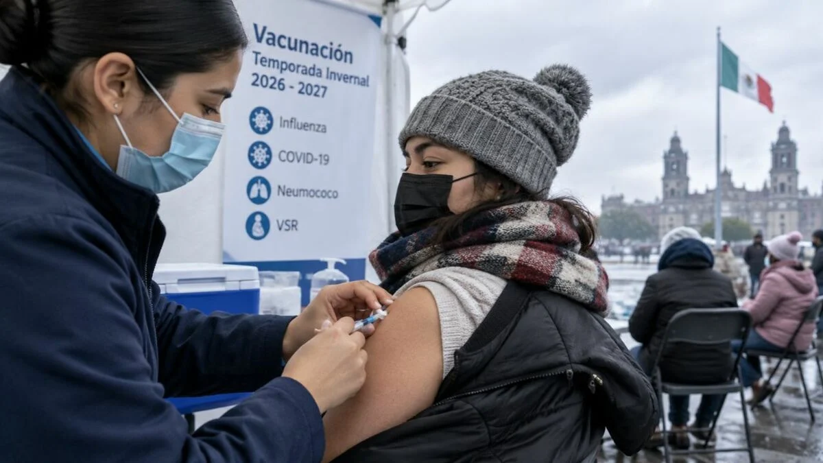 Personal de salud prepara vacunas gratuitas para la temporada invernal en México