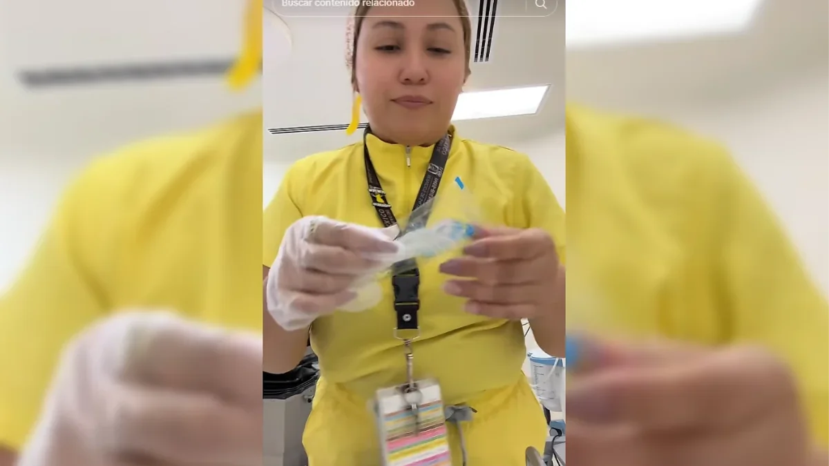 Guantes mostrados en video relacionado con el Hospital Materno Infantil de Tijuana