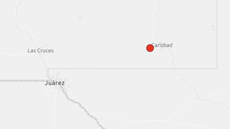 Ubicación del sismo de magnitud 3.7 registrado cerca de Carlsbad, Nuevo México