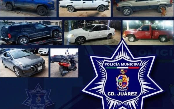 Vehículos con reporte de robo recuperados por la SSPM en Ciudad Juárez